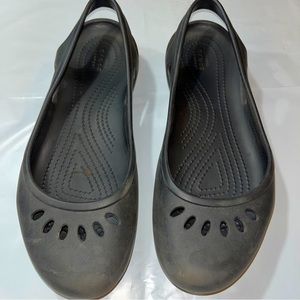 Crocs Kadee BLACK Slip On flats size 10 women office siren dressy Cutouts career
